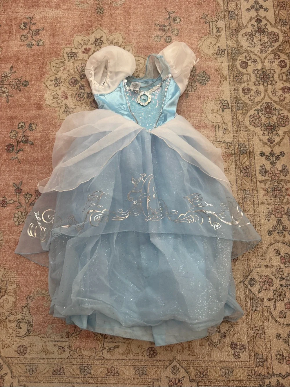 Disney Light Blue Sparkle Princess Gown with White Accents